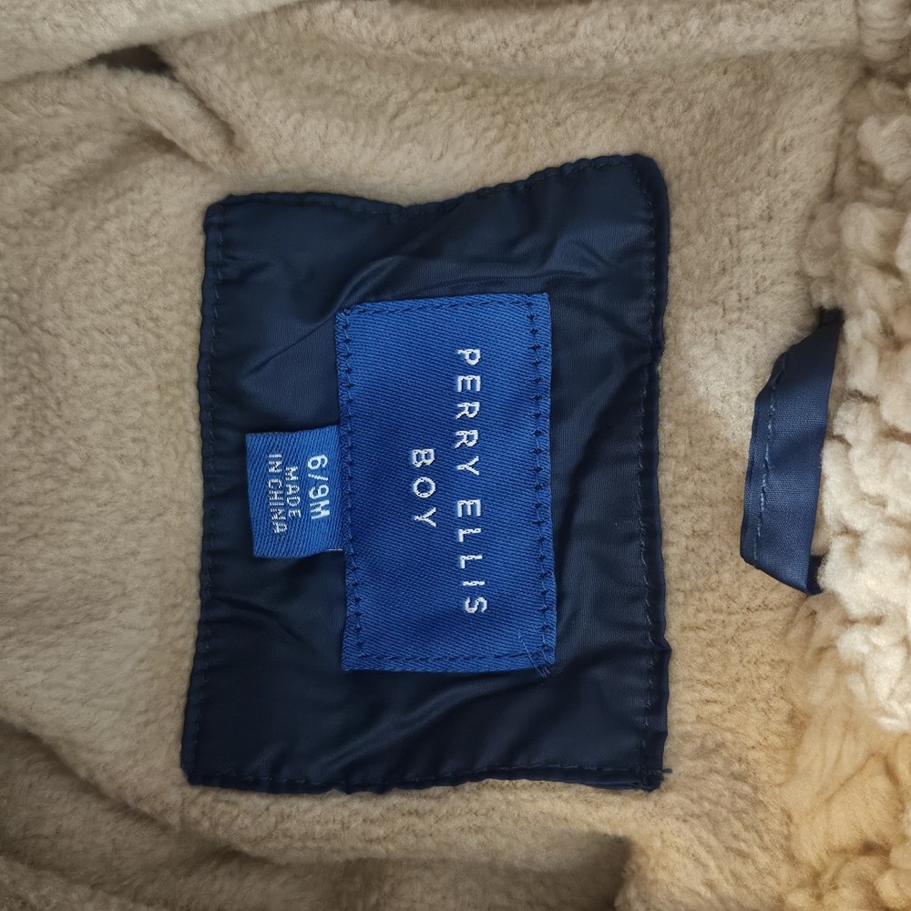 Perry Ellis baby Navy Blue Quilted Hooded snowsuit‎ size 6/9 Months Jumpsuit - Picture 8 of 13